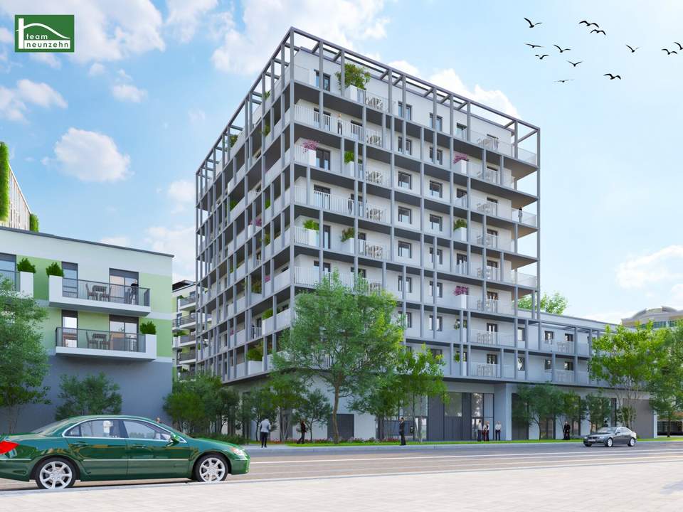 2-Zimmer-Erstbezug mit 15,50 m² Terrasse – Wohnen nahe der Alten Donau