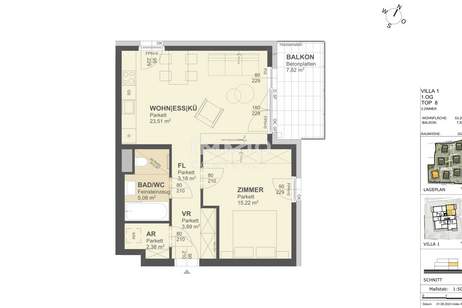 KREMSER WOHNDOMIZIL2Zi - 53qm Balkon-Eigentum, LiftTiefgarage, in beliebter Grünruhelage, Wohnung-kauf, 299.000,€, 3500 Krems an der Donau(Stadt)