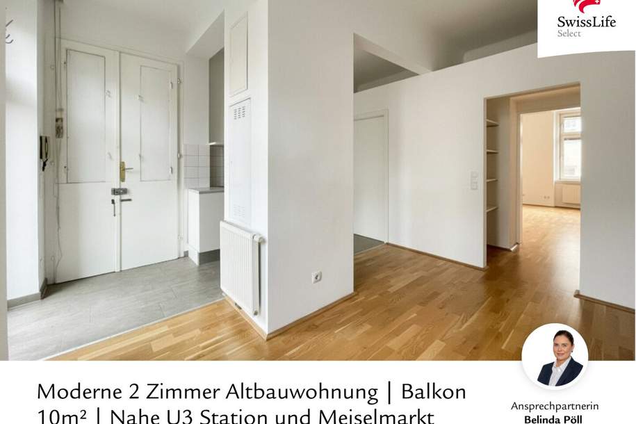 Moderne 2 Zimmer Altbauwohnung | Balkon 10m² | Nahe U3 Station und Meiselmarkt, Wohnung-kauf, 209.000,€, 1150 Wien 15., Rudolfsheim-Fünfhaus
