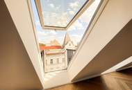 Über den Dächern des Stuwerviertels: elegante 3-Zimmer-Dachgeschosswohnung mit privater Dachterrasse nahe Prater