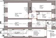 Unbefristet vermietet: teilrenovierte 3-Zimmer Wohnung im EG; Bäuerlegasse; Augarten nähe