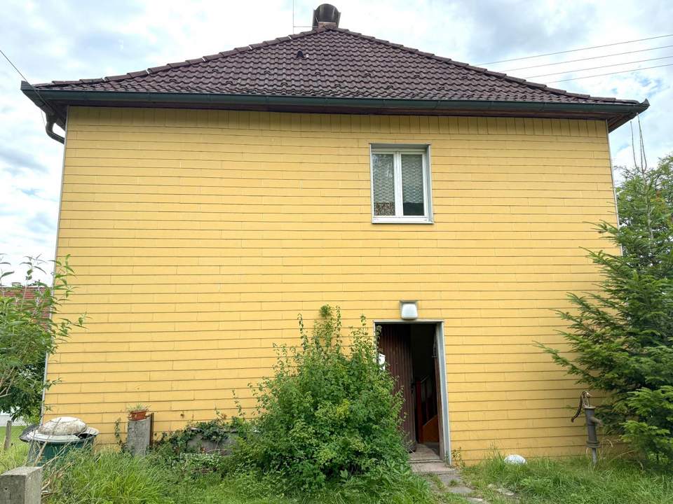 Haus mit sonnigem Garten