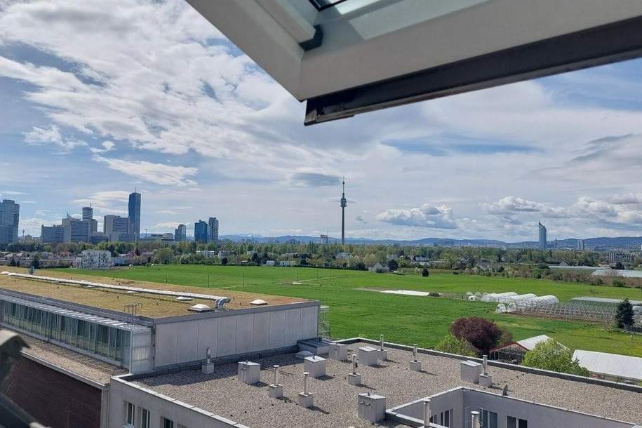 "Traumausblick! Dachgeschoß-Mietwohnung 7. Liftstock + PP - Donauzentrum U1 Kagran - Alte Donau", Wohnung-miete, 1.095,00,€, 1220 Wien 22., Donaustadt