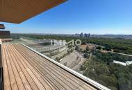 Spektakulärer Weitblick auf Prater und Donau – Eckwohnung mit Wintergarten und Terrassen im 25. Stock