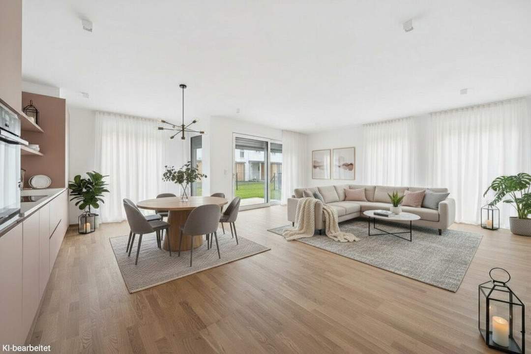 PROVISIONSFREI! Lichtdurchflutete 3-Zimmer-Gartenwohnung | Loggia, Terrasse &amp; Garten | Schrank- und Abstellraum