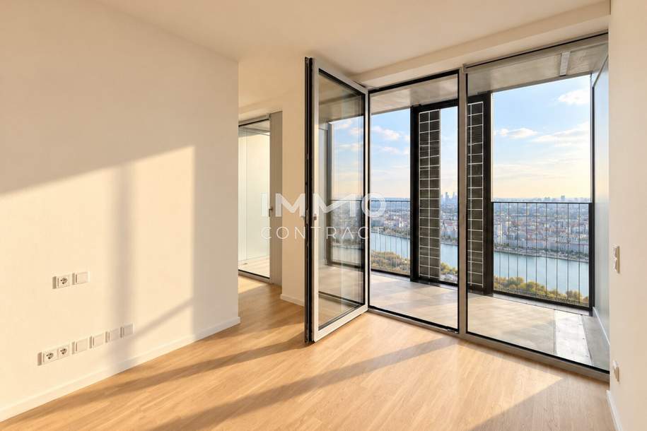 Stephansdom & Prater Blick: DC2 Tower - 33. Etage - Von Der Sonne geküsst, Wohnung-miete, 1.100,00,€, 1220 Wien 22., Donaustadt