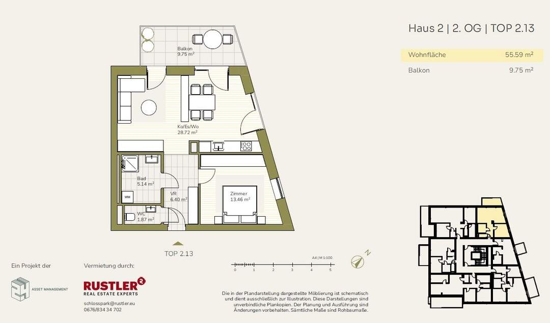 Entspannung pur auf den schönen Außenflächen des Projekts Schlosspark | Geräumige 2-Zimmerwohnung