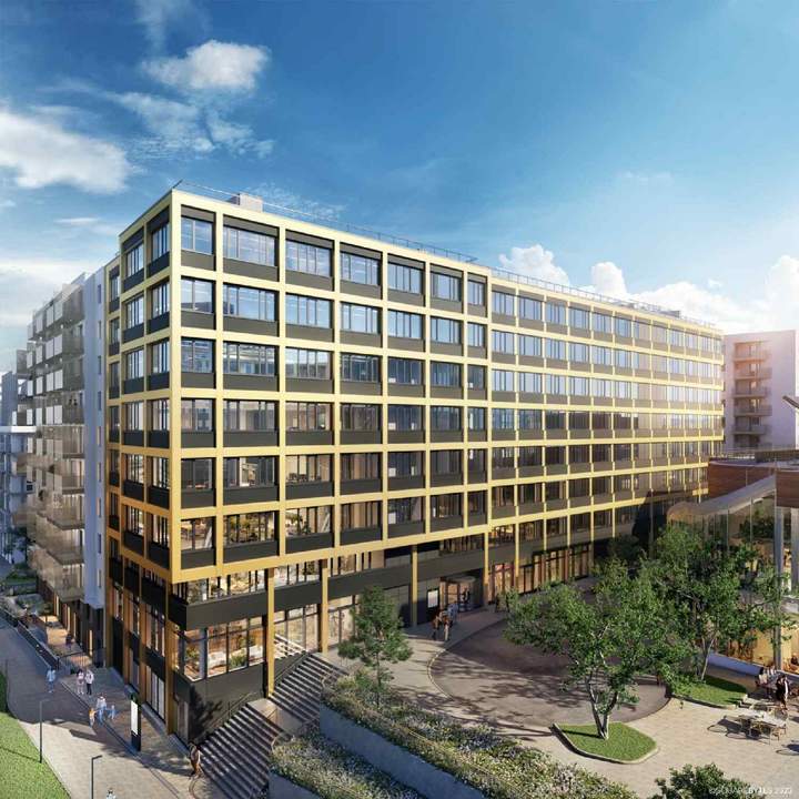 VILLAGE WORKS: Repräsentatives Geschäftslokal im Edelrohbau zu mieten