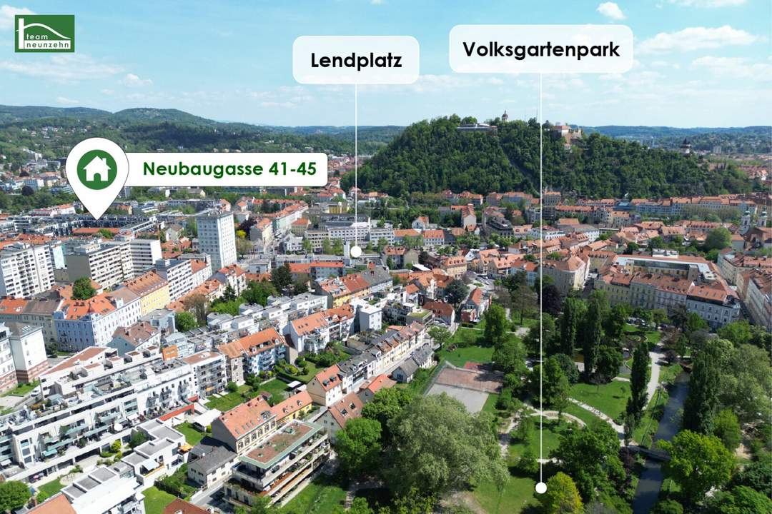 Zentral & modern - Geräumige 3-Zimmer-Wohnung mit großflächiger Freifläche!