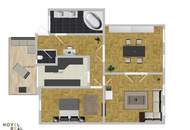 Hochwertig möblierte 3-Zimmer-Wohnung mit Balkon
