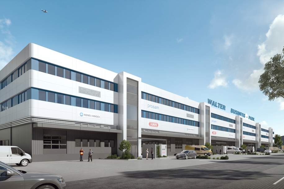 Moderne Bürofläche (218 m²) & multifunktionelle Lagerfläche (100 m²), provisionsfrei - WALTER BUSINESS-PARK, Gewerbeobjekt-miete, 4.207,20,€, 2351 Mödling