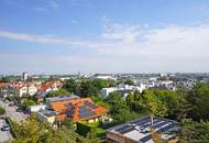 Penthouse-Wohnung | 131 m² Wfl. | 80 m² Dachterrasse mit 270°-Ausblick | PKW-Stellplatz | riesiger Gemeinschaftsgarten | im Zentrum