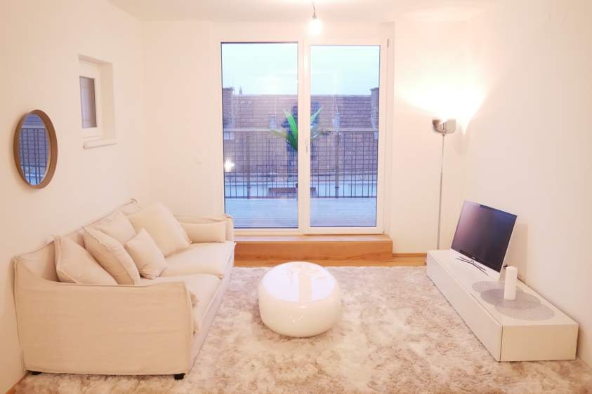 AB SOFORT: EsslingLiving - Gekühlte GARTENWOHNUNG - 2-ZIMMER - Terrasse, Wohnung-miete, 877,74,€, 1220 Wien 22., Donaustadt