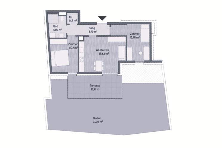 Neubauprojekt in Graz, Jakomini - Moderne Eigentumswohnung (56m²) mit Terrasse und Garten! Provisionsfrei, Wohnung-kauf, 313.119,€, 8010 Graz(Stadt)