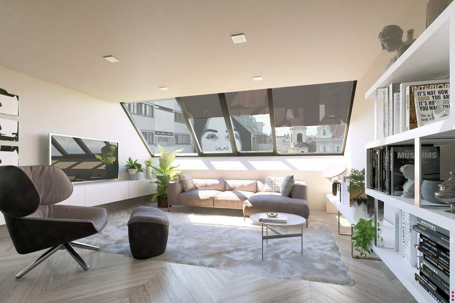 GROHGASSE 10 | hochwertig ausgestattete 5-Zimmer Dachgeschoßwohnung mit hofseitigem Balkon | Fernwärme | Klimaanlage plus Bodenkühlung, Wohnung-kauf, 1.500.000,€, 1050 Wien 5., Margareten