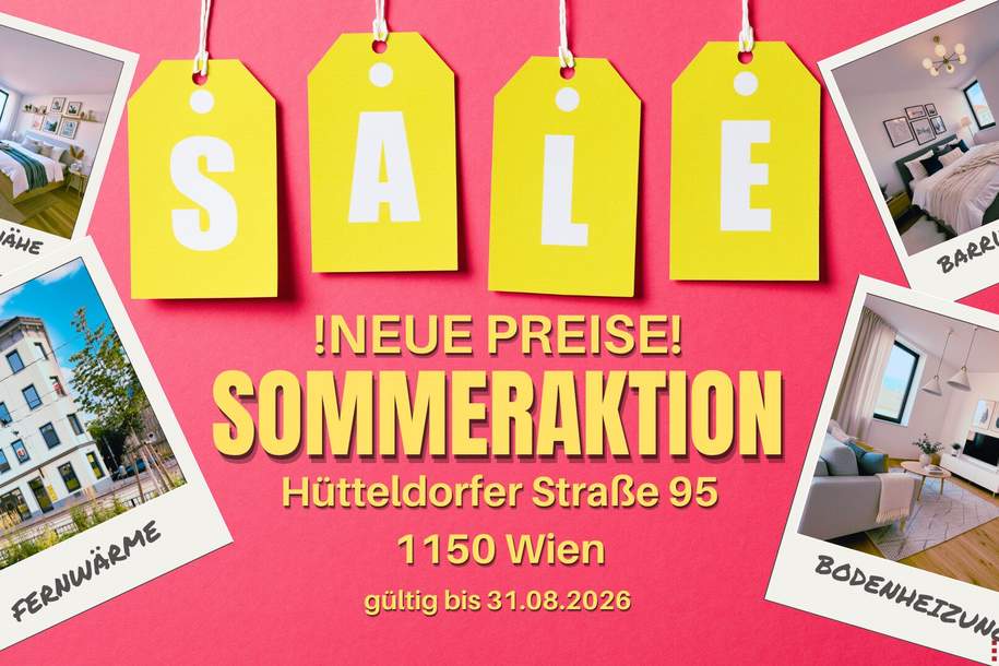 SOMMERAKTION NEUE PREISE - barrierefreie 2-Zimmer Altbauwohnung mit extra Küchenbereich | Fernwärme | ERSTBEZUG nach Sanierung, Wohnung-kauf, 325.000,€, 1150 Wien 15., Rudolfsheim-Fünfhaus