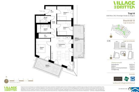 Zum Anlegerpreis: URBAN DAHEIM - VILLAGE IM DRITTEN, Wohnung-kauf, 337.000,€, 1030 Wien 3., Landstraße