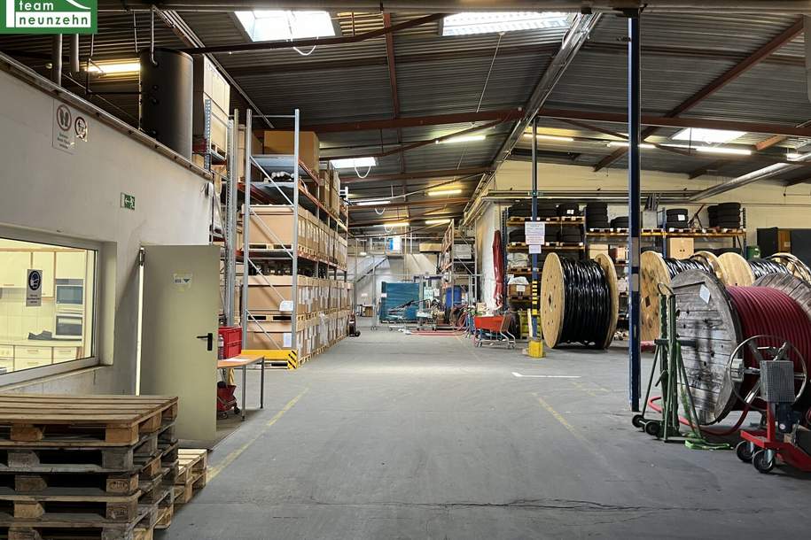 Gewerbevermietung - Grosse Hallen - teilbar - mit Büroflächen im Gewerbegebiet Strebersdorf! Gesamt 6.630m² Nutzfläche. Ca. 30 Stellplätze inkludiert - JETZT ANFRAGEN, Gewerbeobjekt-miete, 30.000,62,€, 1210 Wien 21., Floridsdorf