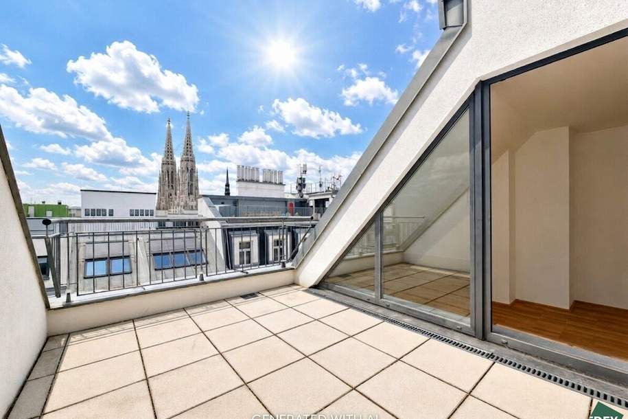 Klimatisierte 4-Zimmer DG-Maisonette mit Terrasse nahe Schottentor (optional mit PKW-Stellplatz), Wohnung-miete, 2.750,00,€, 1090 Wien 9., Alsergrund