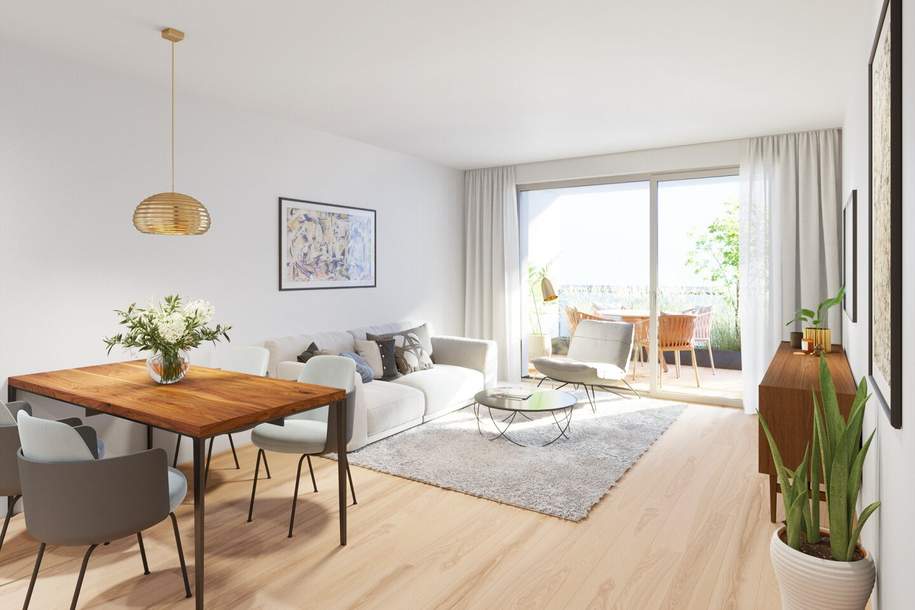 2 Zimmer Terassen-Wohnung in Ruhelage, Wohnung-miete, 1.025,00,€, 1110 Wien 11., Simmering