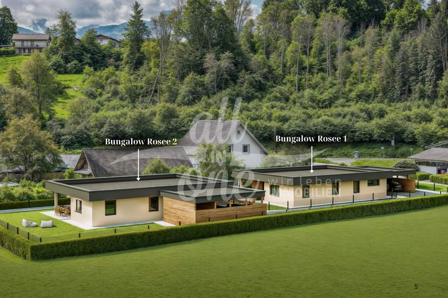 Zwei moderne Bungalows auf einem Gesamtgrundstück – Neubau-Doppelchance in Rosegg bei Velden, Haus-kauf, 959.000,€, 9232 Villach Land
