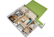 Erstbezug! Sehr schön aufgeteilte 3-Zimmer Wohnung mit 24 m2 Terrasse (Nähe Floridsdorfer Bahnhof)
