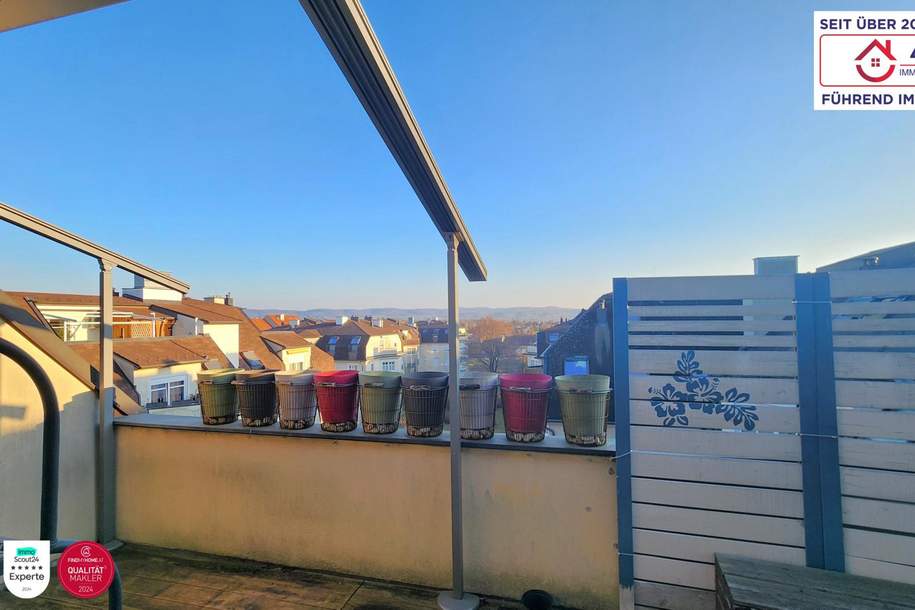 Helle Dachgeschoss-Maisonette mit zwei traumhaften Terrassen und Tiefgaragenplatz, Wohnung-kauf, 395.000,€, 3430 Tulln