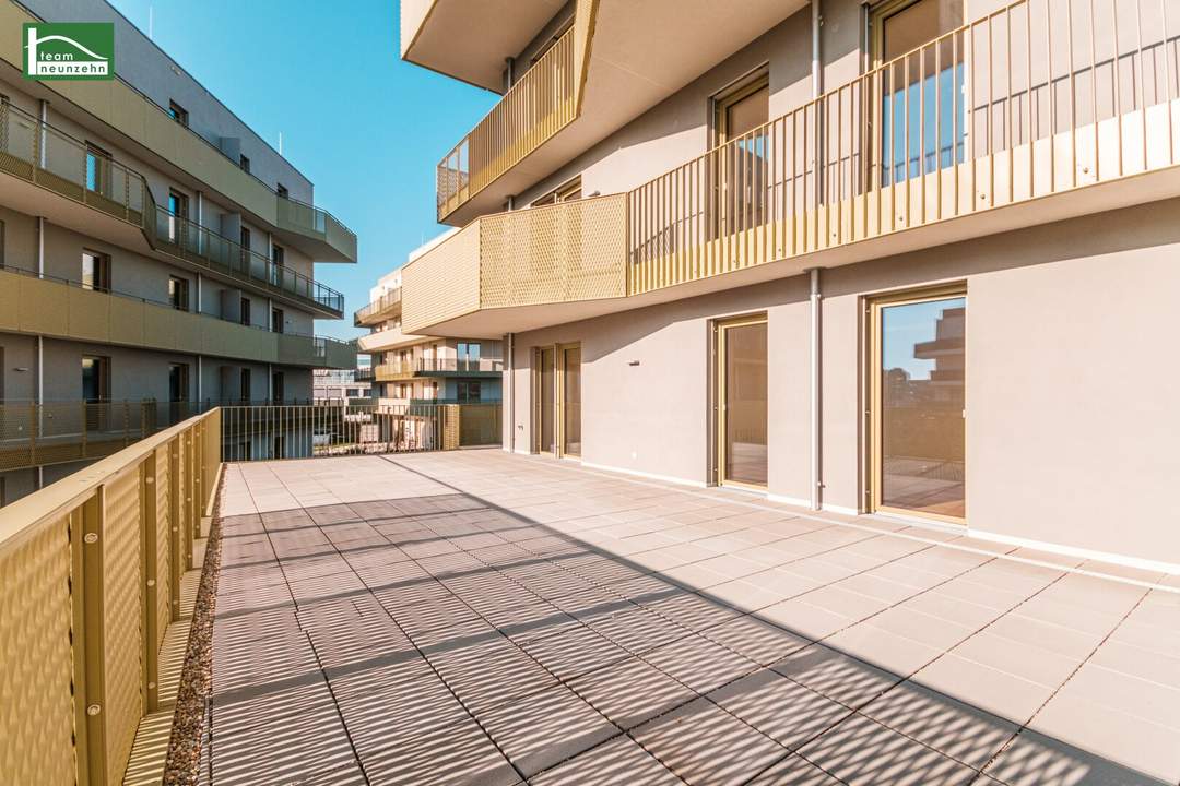 Größer geht's kaum – riesige Terrasse im provisionsfreien Erstbezug mit energieeffizienter Erdwärme!