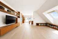 Privatsphäre in Zentrumslage | lichtdurchflutetes Dachgeschoss | 37m² Terrasse mit herrlichem Weitblick über die Donau und ins Weinviertel | Heizen & Kühlen mit eigener Luftwärmepumpe | 2 Tiefgaragenplätze