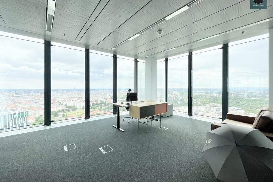 Komplette Etage im Hochhaus mit ausgezeichneter Infrastruktur und Panoramablick!, Gewerbeobjekt-miete, 16,00,€, 1100 Wien 10., Favoriten