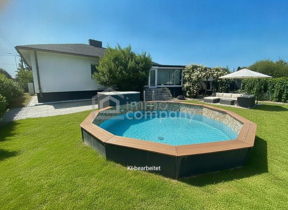 Moderner Bungalow in Strasshof: Pool, 151m², Garten, 2 Garagen, Top Ausstattung!