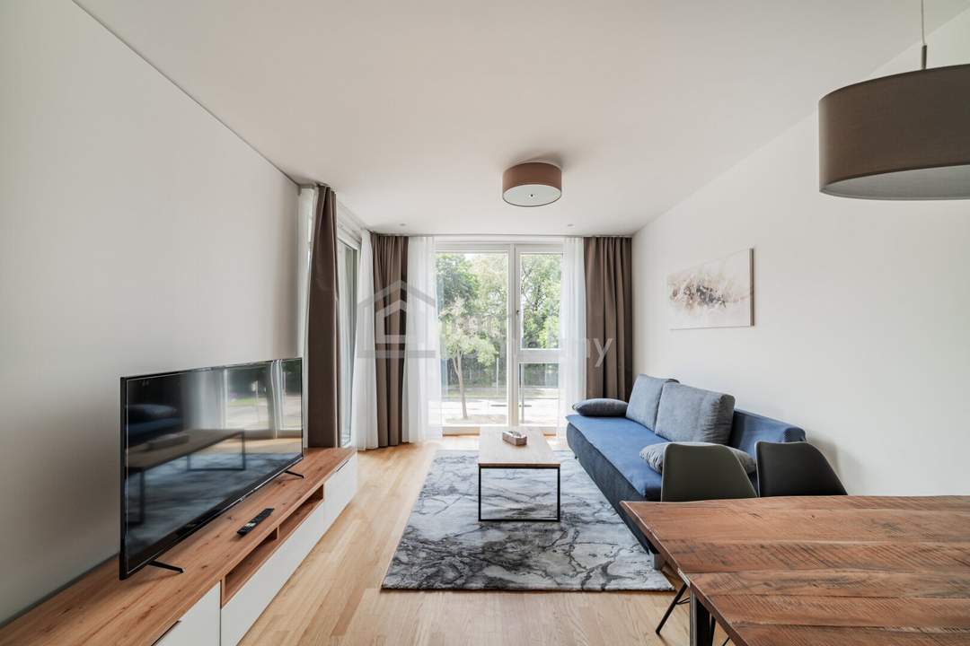 Modernes 2-Zimmer-Apartment mit Loggia im VIENNA TWENTYTWO – Rooftop-Pool, Fitnessstudio, all-inclusive | 1220 Wien