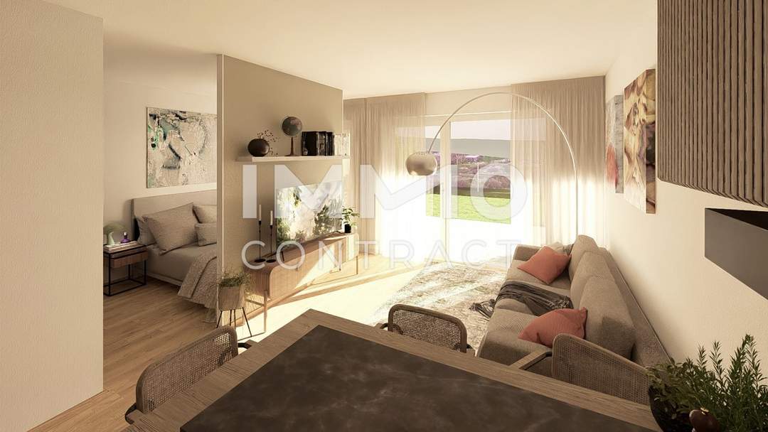 Ideale 1,5 Zimmer Wohnung mit kl. Garten in den STADTTERRASSEN PEUERBACH - provisionsfrei! ** JETZT FRÜHKÄUFER-RABATT!**