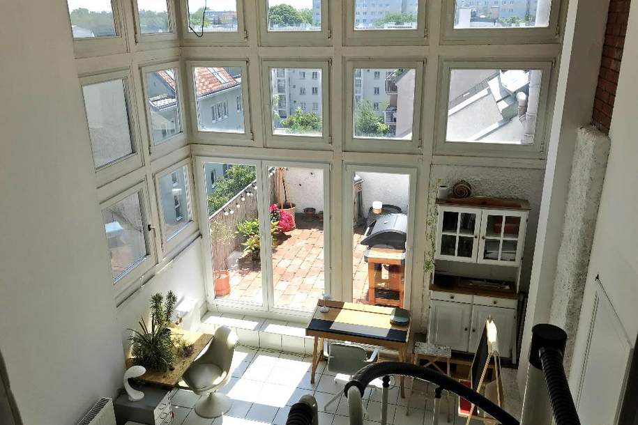 POWER PENTHOUSE! Künstler-Loft! TRAUMAUSBLICK ! Loftartige helle Dachterrassenwohnung in guter Wohnruhelage!, Wohnung-kauf, 490.000,€, 1100 Wien 10., Favoriten