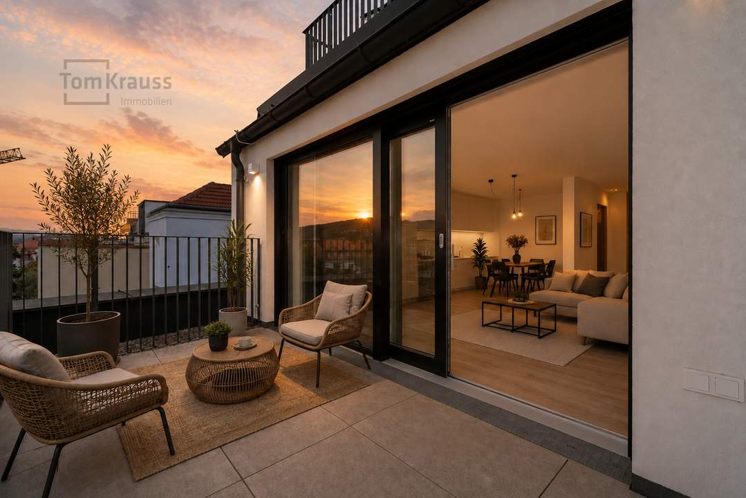 ABENDSONNE &amp; RUHE. DACHGESCHOSSWOHNUNG MIT TERRASSE