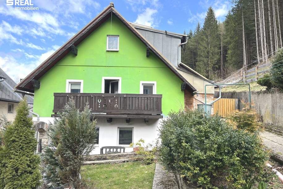 Einfamilienhaus mit großzügigen Grünflächen und einem Waldstück in Mariazell, Haus-kauf, 160.000,€, 8630 Bruck-Mürzzuschlag