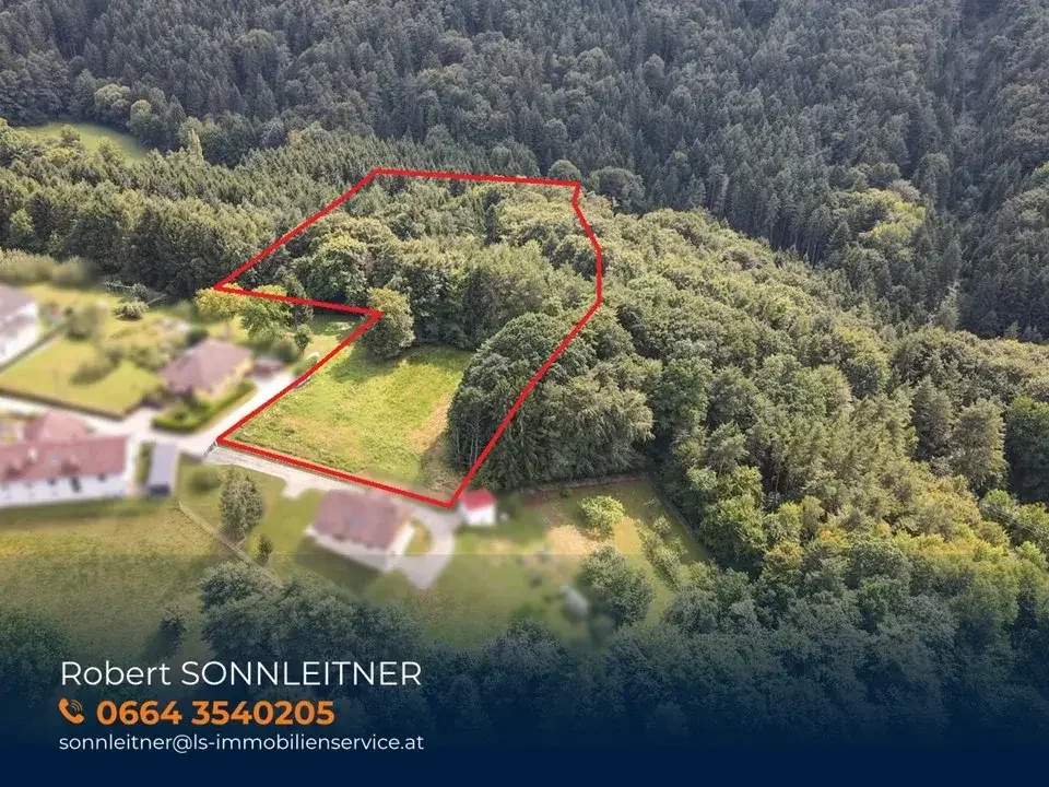 Ruhelage am Ende einer Sackgasse – sonniges Bauland mit eigenem Wald & Möglichkeit zur Grundstücksteilung