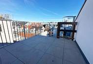 ERSTBEZUG, DACHGESCHOSS, klimatisierte 82 m2 Neubau mit Balkon, Wohnküche, 2 Zimmer, Wannenbad, Parketten, Augarten