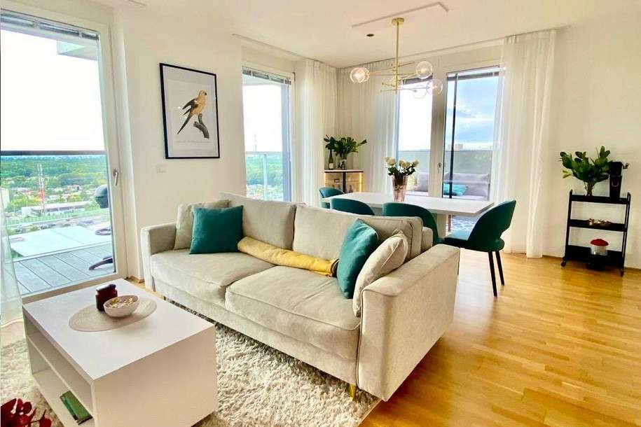 Exklusive und moderne 3-Zimmer-Wohnung mit Balkon in 1020 Wien – Einzigartige Aussicht, Marina Tower, VIP - Location, Wohnung-kauf, 848.000,€, 1020 Wien 2., Leopoldstadt