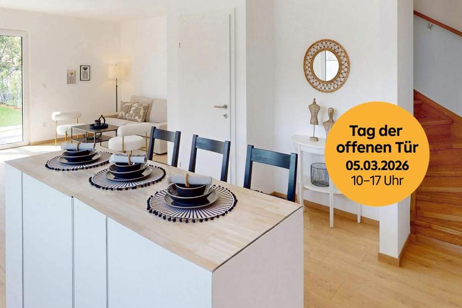 FRÜHJAHRSAKTION - TAG DER OFFENEN TÜR AM 05.03.2026 - PROVISIONSFREI - BELAGSFERTIG IN ZAUBERHAFTER GRÜNLAGE IN KREMS - GNEIXENDORF MIT BLICK AUF STIFT GÖTTWEIG - EXKLUSIVES WOHNEN, Haus-kauf, 480.000,€, 3500 Krems an der Donau(Stadt)