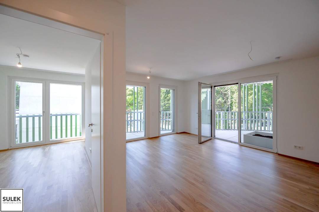Nahe U4: Kompakte 3-Zimmer-Wohnung mit Balkon für Paare oder kleine Familien | Erstbezug - Rondelle XIV - Top 6