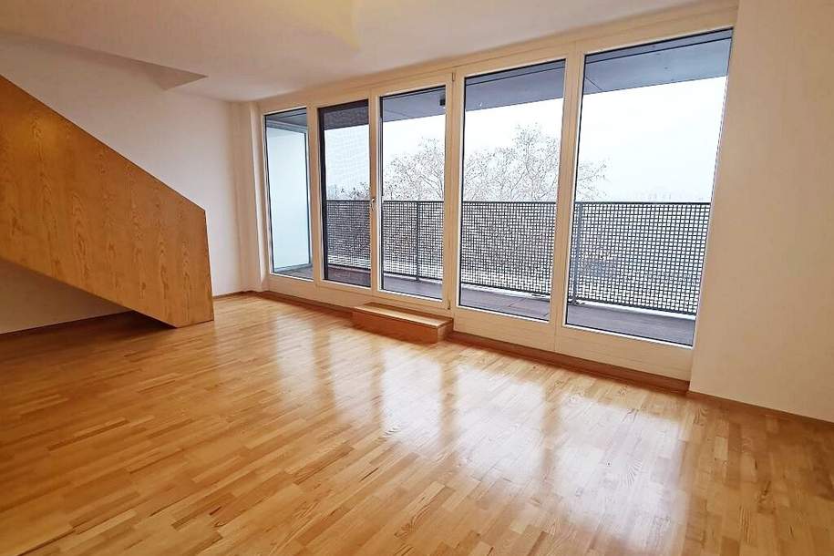 FERNBLICK, DACHGESCHOSS, 102 m2 Maisonette, 3 Zimmer, Komplettküche, Wannenbad, Parketten, Innstraße, Wohnung-miete, 1.898,49,€, 1200 Wien 20., Brigittenau
