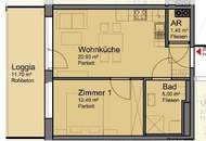 Kompakte + günstige Neubauwohnung mit MEGA-SÜD-LOGGIA (11,70m²) nahe Akademiepark