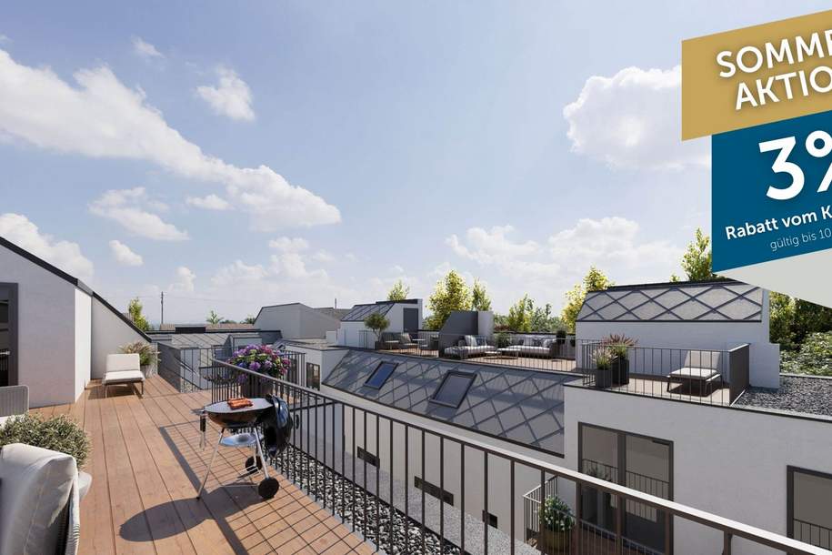 Modernes Townhouse mit 46m² Sonnen-Dachterrasse | Perfekt für Familien | 4 Zimmer, Wohnung-kauf, 765.000,€, 1220 Wien 22., Donaustadt
