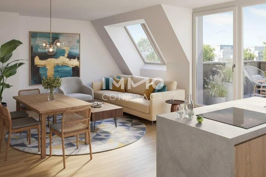 Charmant &amp; kompakt: Provisionsfreie 2-Zimmer-Dachgeschoßwohnung mit Balkon, Wohnung-kauf, 315.500,€, 1100 Wien 10., Favoriten