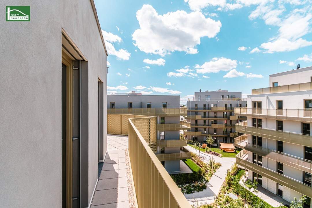 Endlich Platz - geräumige 2.Zimmer-Wohnung mit traumhafter Grünblick-Terrasse im provisionsfreien Erstbezug