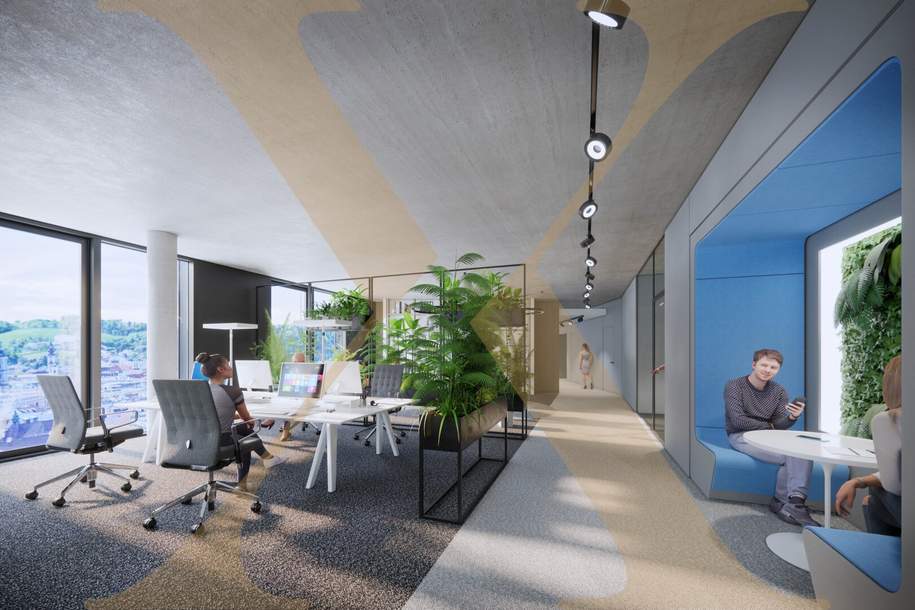 JETZT PROVISIONSFREI!!! QUADRILL TOWER Tabakfabrik!, Gewerbeobjekt-miete, 4020 Linz(Stadt)