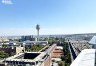 Dachgeschoßwohnung im 19ten Stock mit beeindruckendem Ausblick auf den Schweizer Garten