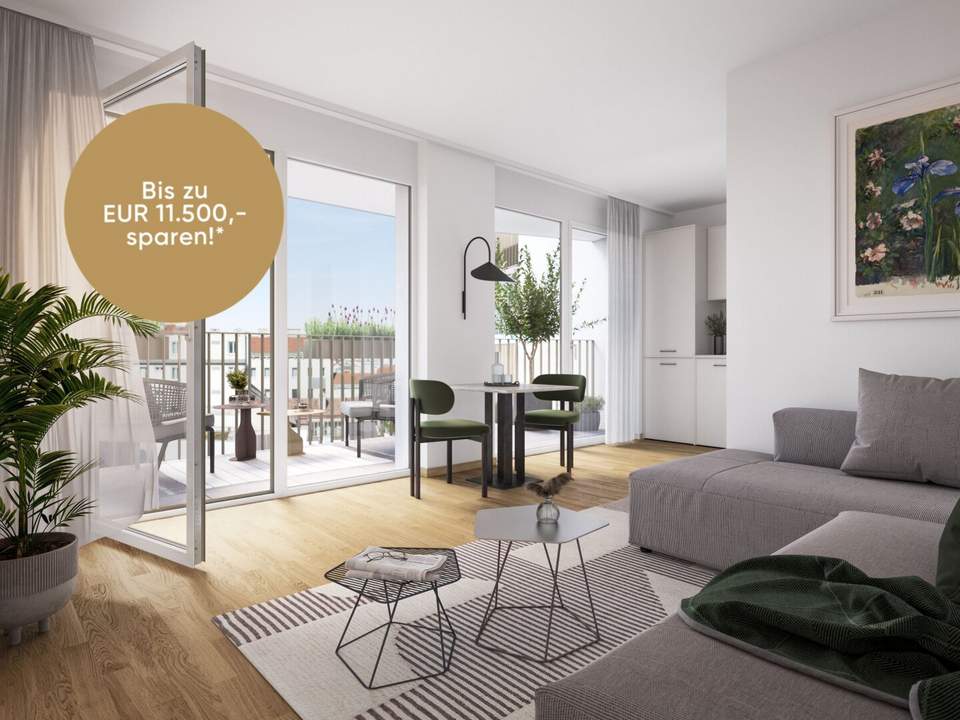 Nachhaltiges Wohnen beim Yppenplatz - Großzügige Dachgeschosswohnung - 3-Zimmer-Wohntraum