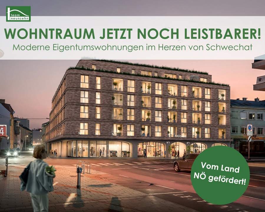 Eigentum jetzt noch leistbarer - Moderne Eigentumswohnungen im Herzen von Schwechat